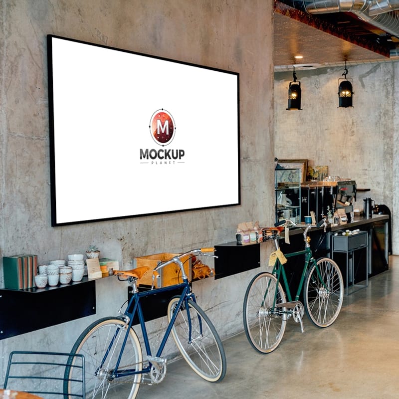 Free Inside Restaurant Menu Board Mockup