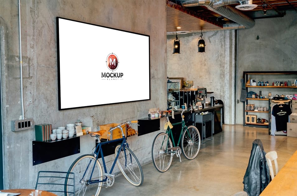 Free Inside Restaurant Menu Board Mockup