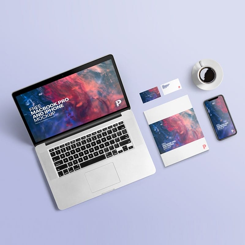 Free MacBook Pro and iPhone Mockup