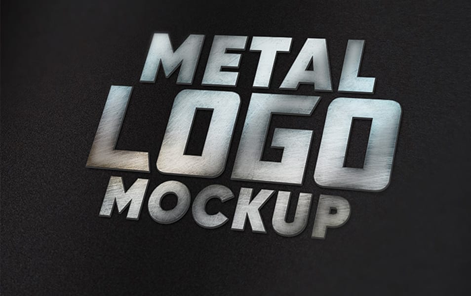 Free Metal Logo Mockup Set