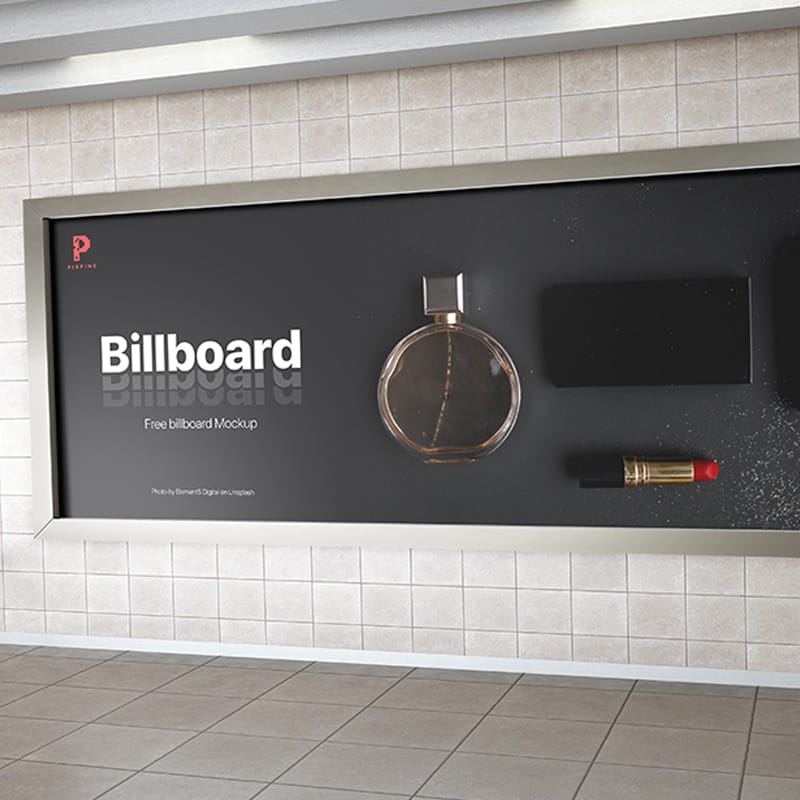 Free Metro Station Billboard Mockup