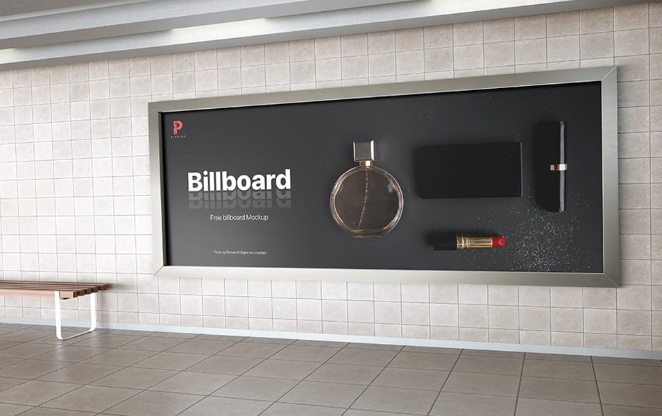 Free Metro Station Billboard Mockup