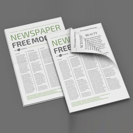 Free Newspaper Mockup Template in PSD