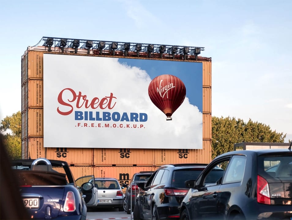 Free Outdoor Advertising Street Billboard Mockup PSD
