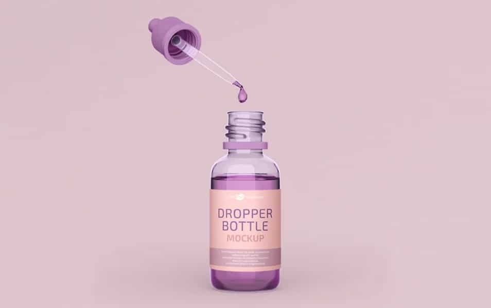 Free PSD Dropper Bottle Mockup Template