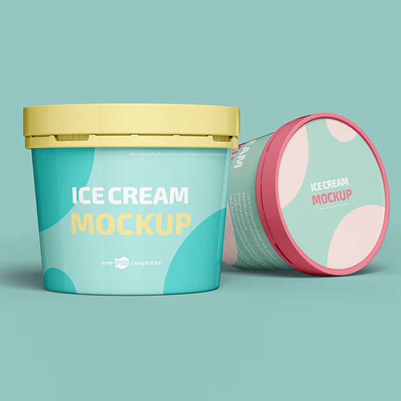 Free PSD Ice Cream Plastic Jar Mockup Template