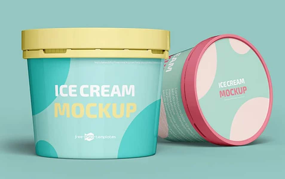 Free PSD Ice Cream Plastic Jar Mockup Template