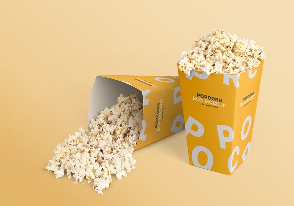 Free Popcorn Box Mockup