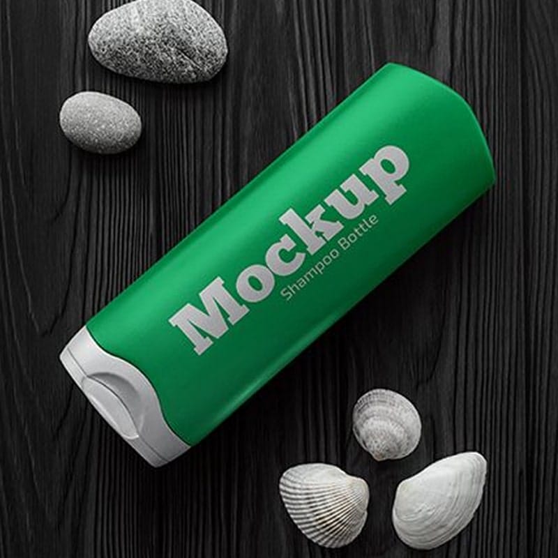 Free Shampoo Bottle on a Table MockUp