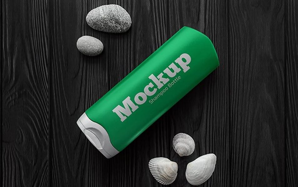 Free Shampoo Bottle on a Table MockUp