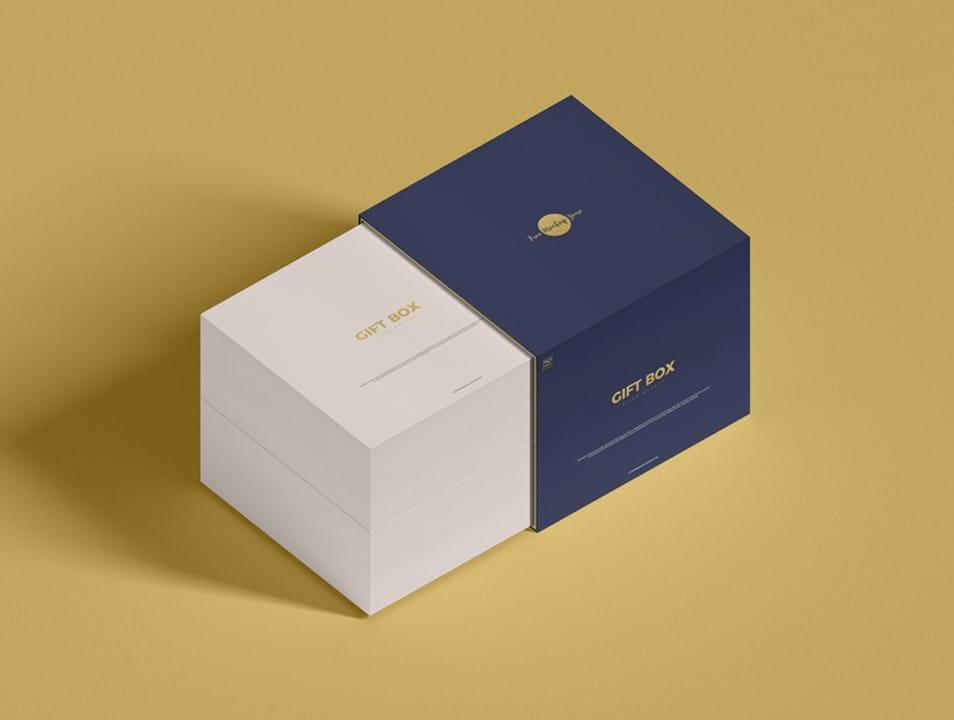 Free Slide Gift Box Mockup