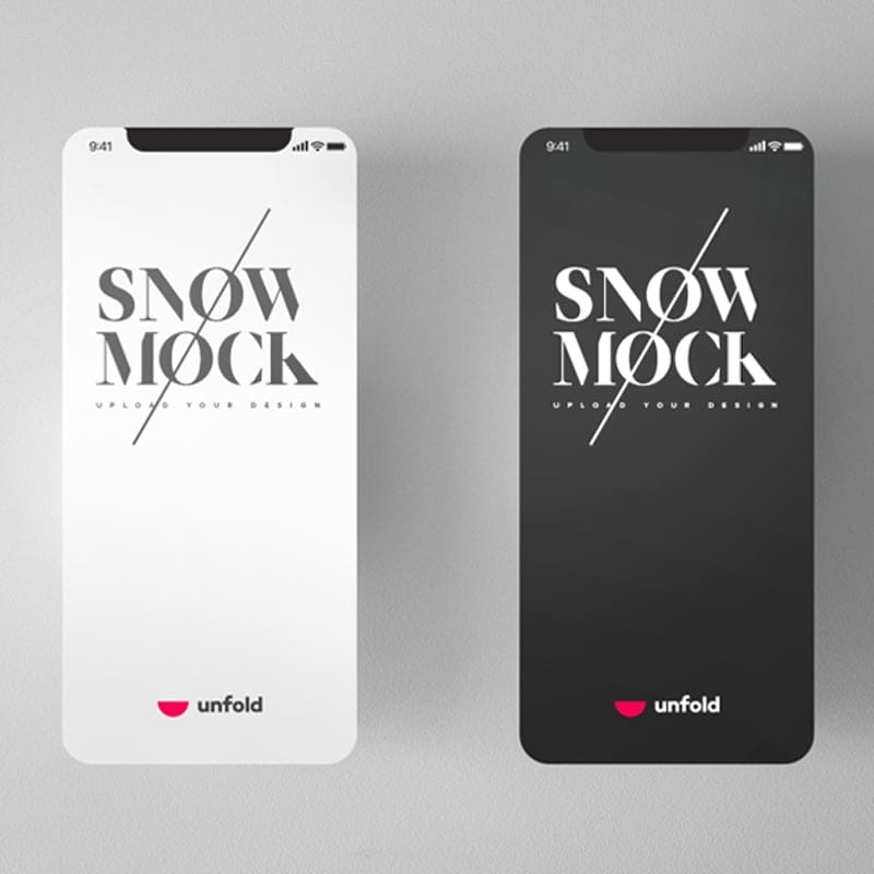 Free Snow iPhone X Mockups with 3 Different Perspective