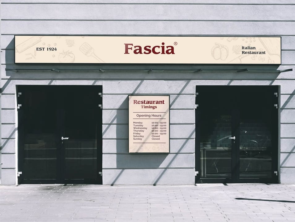 Free Storefront Shop Fascia With Poster Mockup PSD