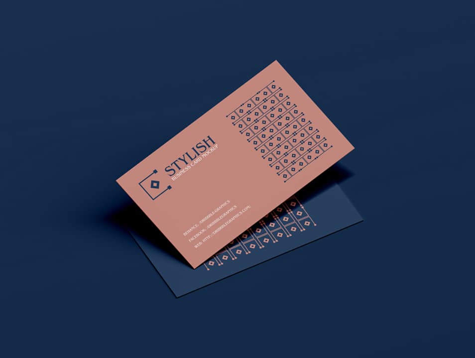 Free Stylish Business Card Mockup PSD