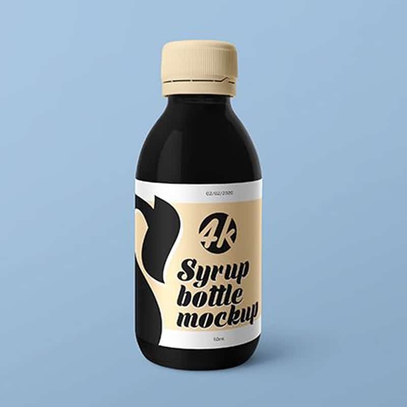 Free Syrup Medical Bottle MockUp