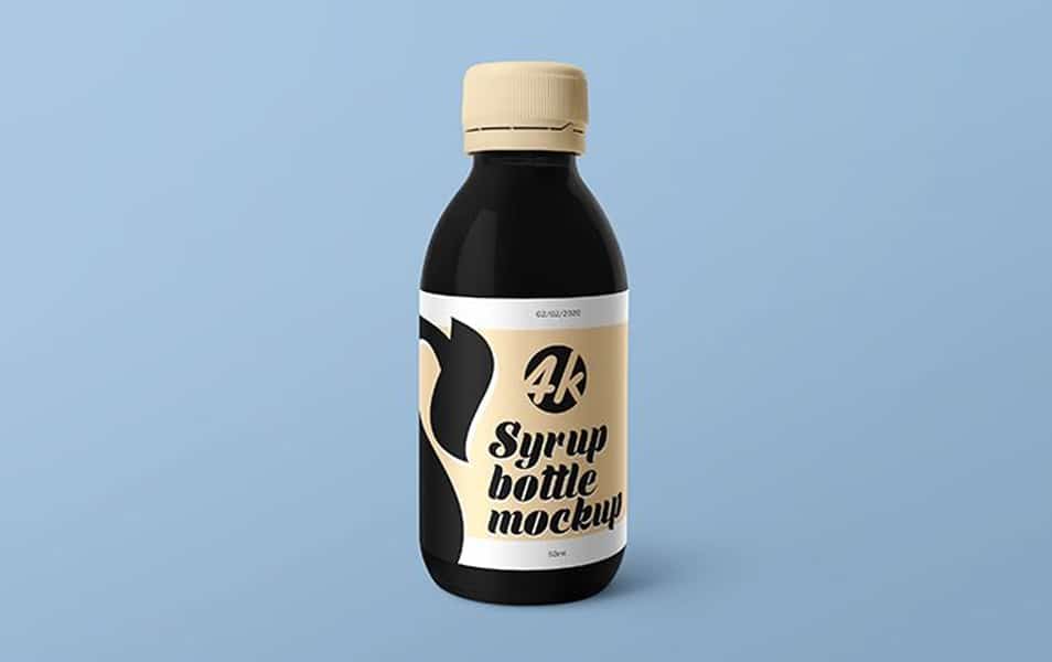 Free Syrup Medical Bottle MockUp