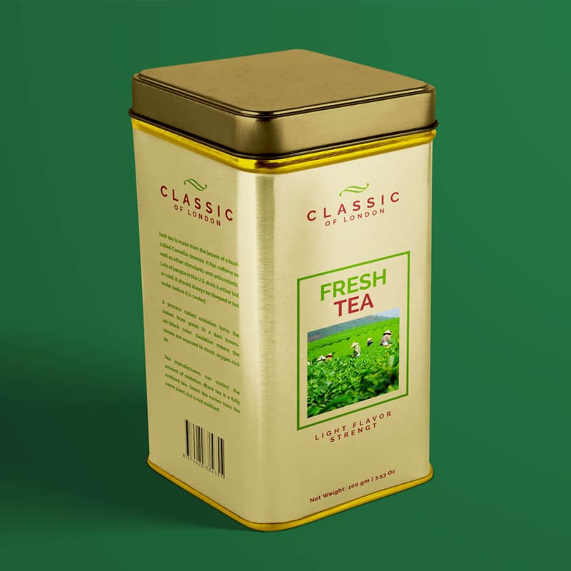 Free Tin Can Tea Box Mockup PSD