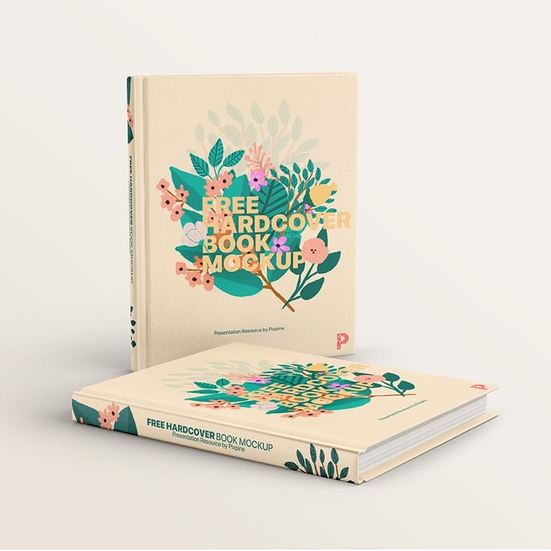 Free Two Hardcover Books Mockup