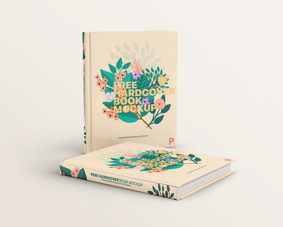 Free Two Hardcover Books Mockup