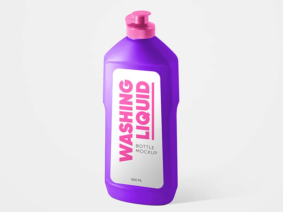 Free Washing Liquid Bottle Mockup Set