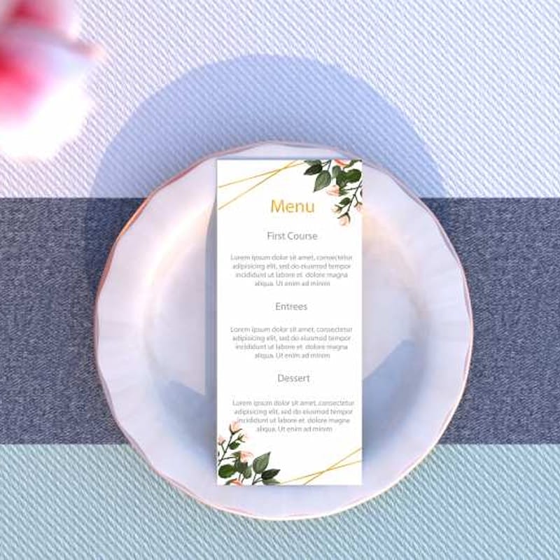 Free Wedding Menu Mockup