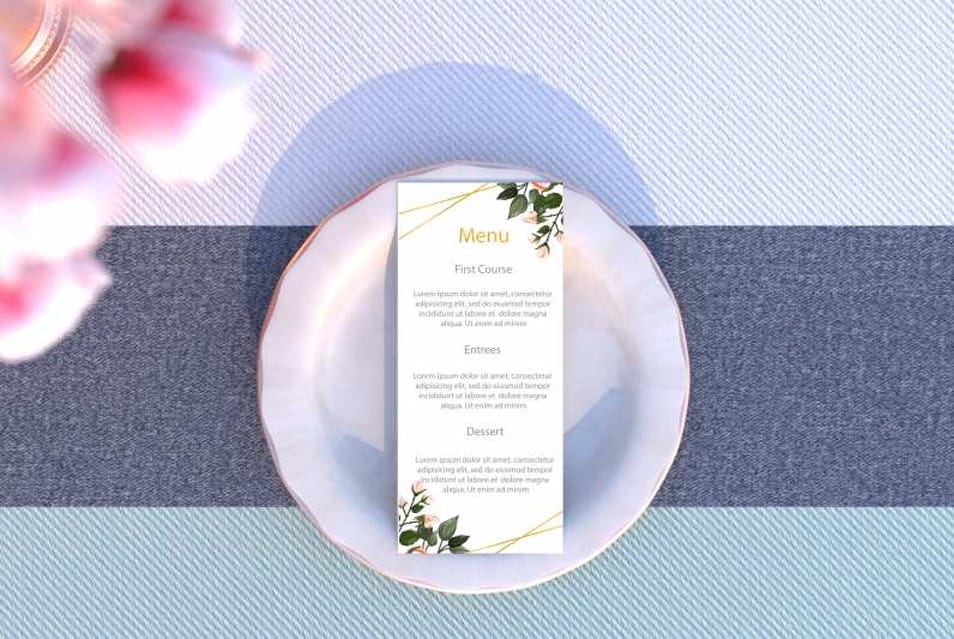 Free Wedding Menu Mockup