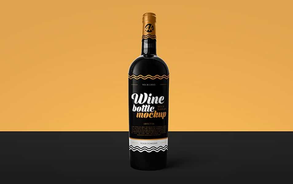 Free Wine Bottle MockUp
