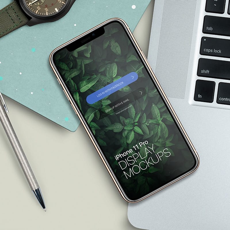 Free iPhone 11 Pro Gold Mockup