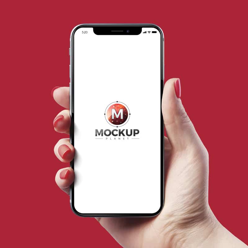 Free iPhone X in Girl Hand Mockup For All Designers