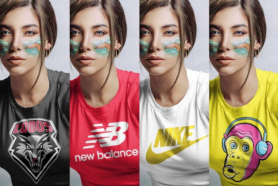 Girl With Makeup Round Neck T-Shirt Mockup