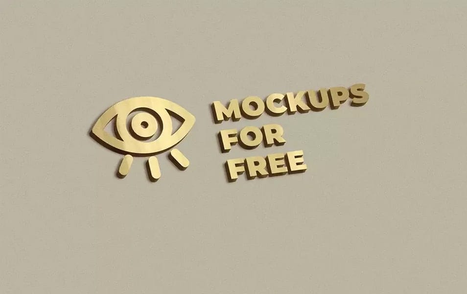 Golden 3D Logo Mockup