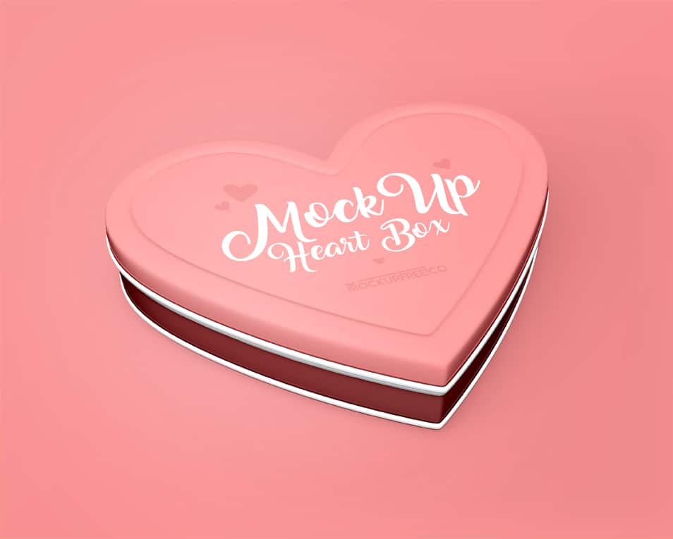 Heart Box Free PSD Mockup
