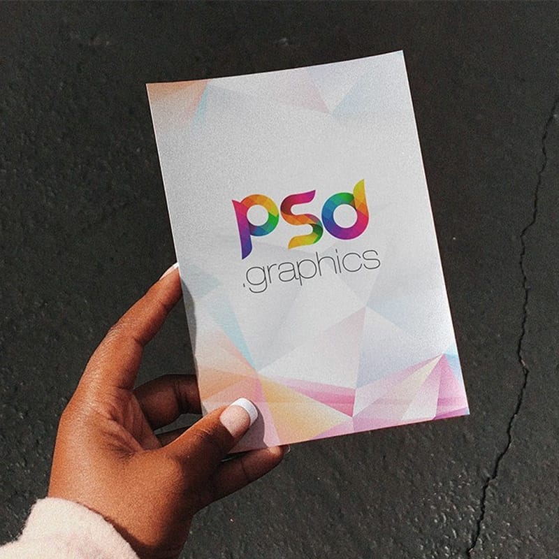 Holding Postcard Mockup Template