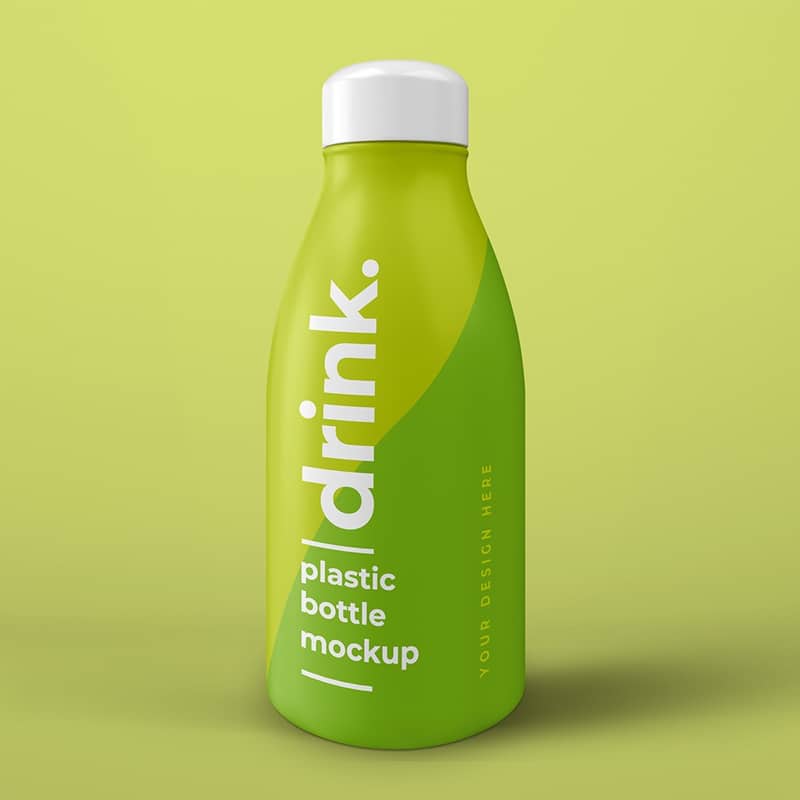 Juice Drink Plastic Bottle Mockup