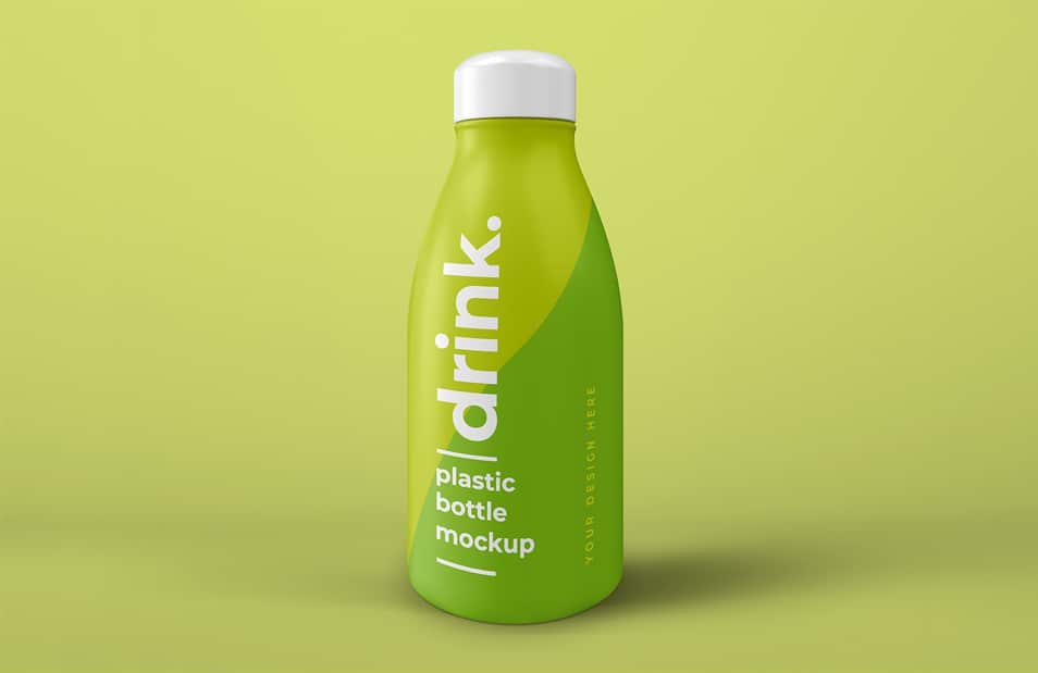 Juice Drink Plastic Bottle Mockup