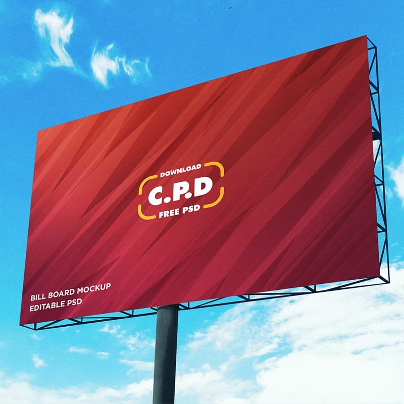 Landscape Outdoor Advertising Billboard Mockup PSD