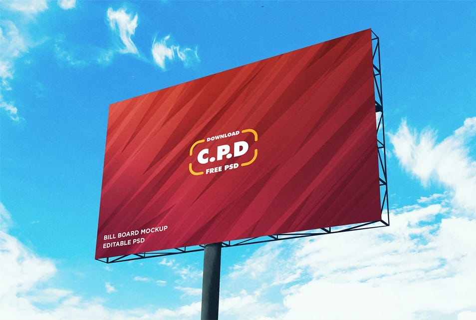 Landscape Outdoor Advertising Billboard Mockup PSD
