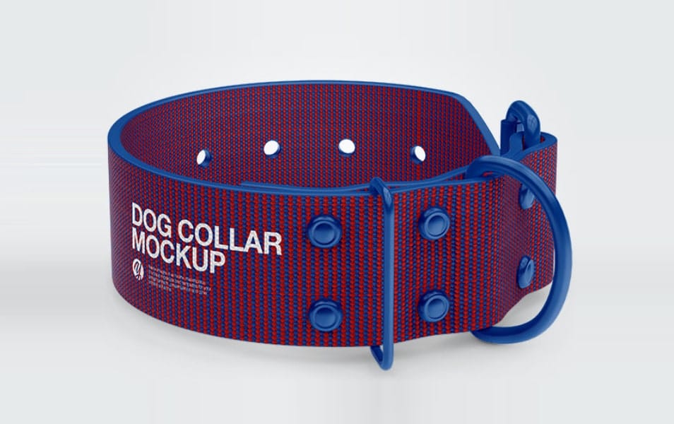 Linen Dog Collar Mockup