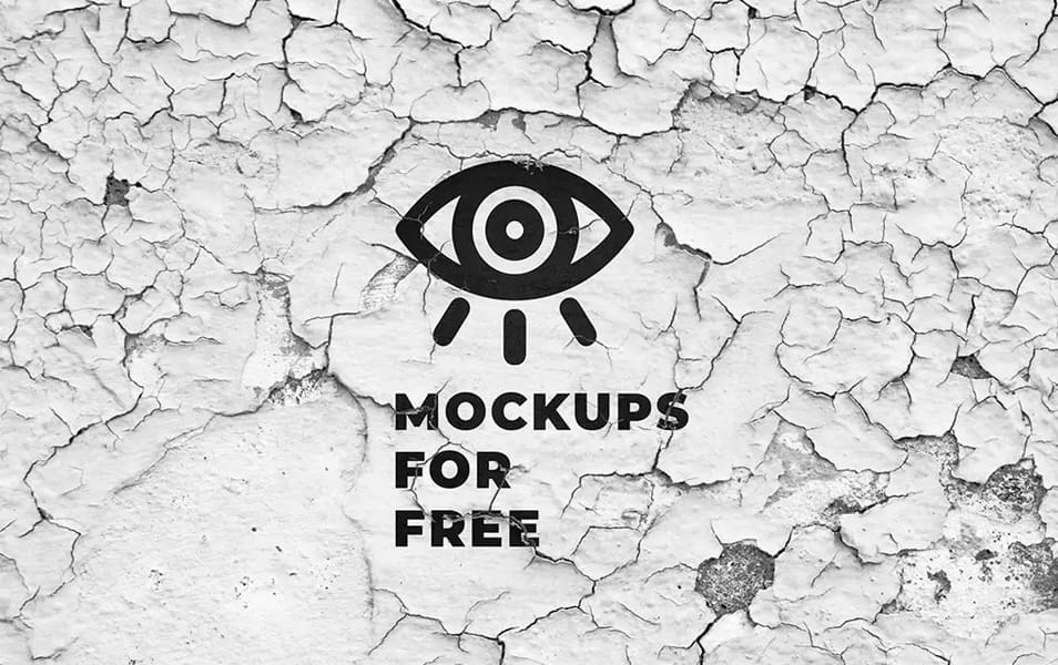 Logo On Cracked Texture Wall Mockup