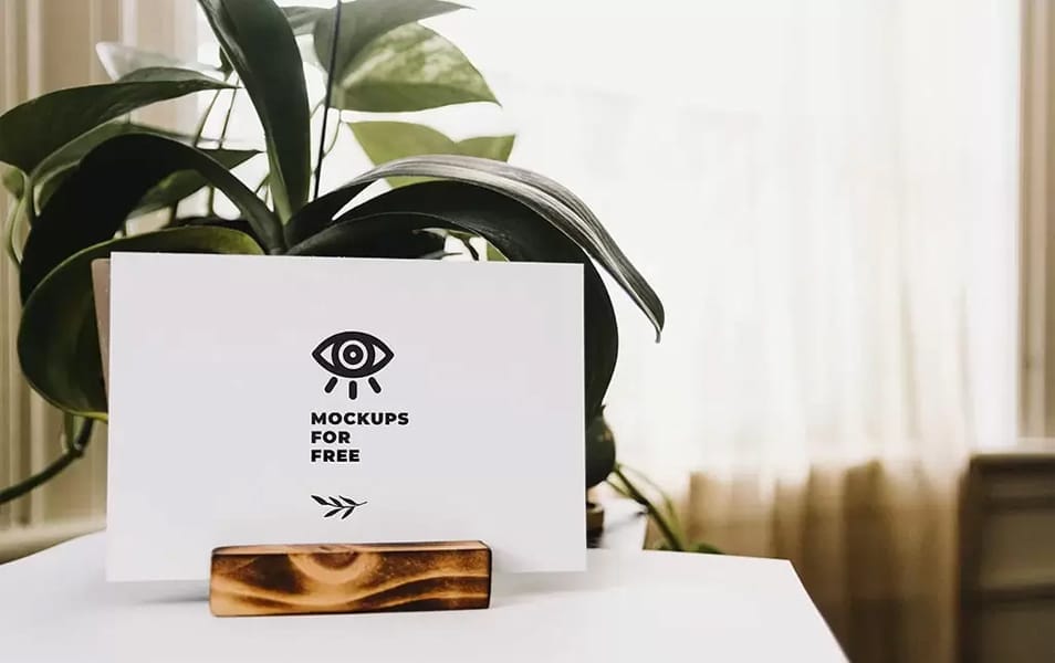 Logo On White Paper Card Mockup