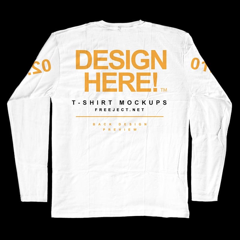Long Sleeves T-Shirt Mockups Design PSD