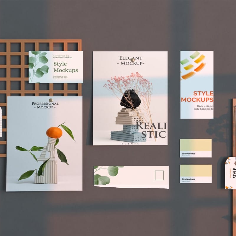 Minimal Moodboard Scene Creator Free Mockup