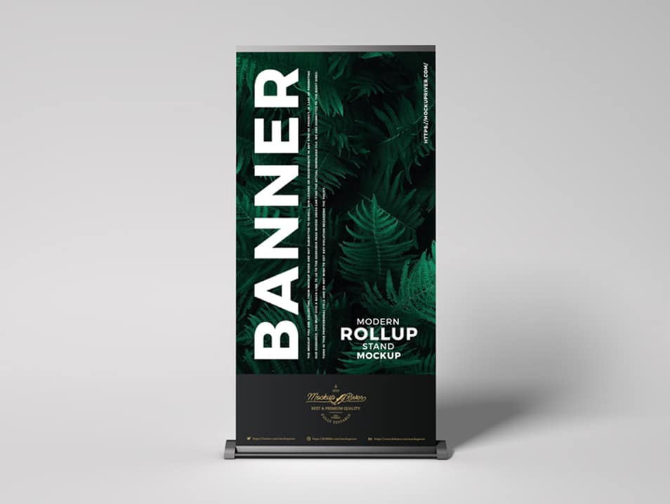 Modern Roll-Up Stand Banner Mockup
