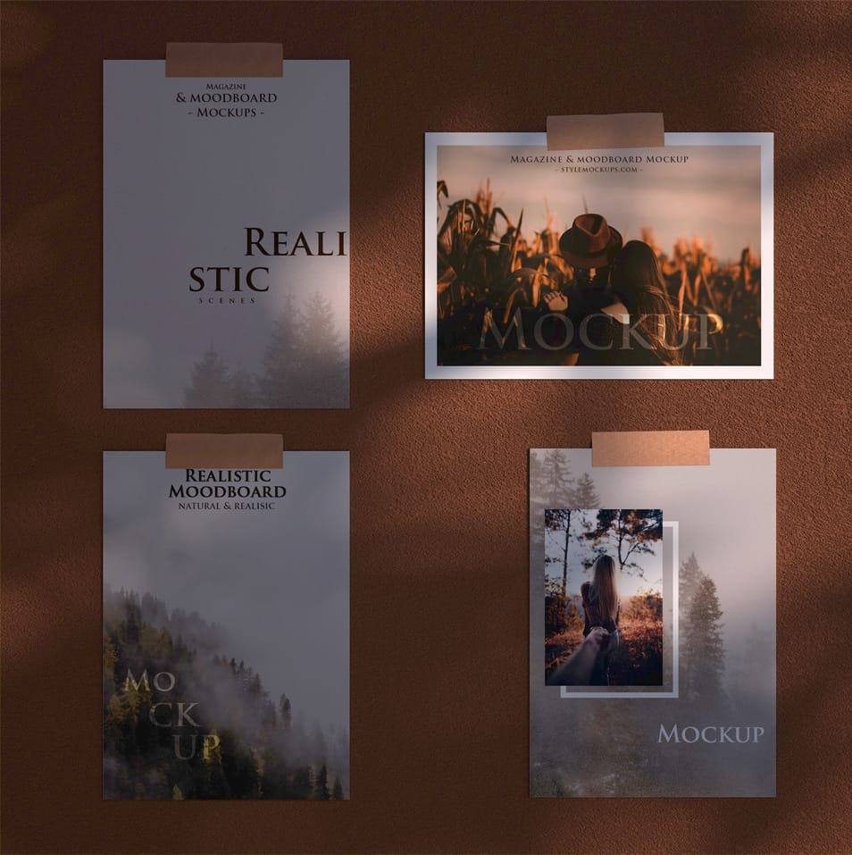 Mood Board Free Mockup Scene