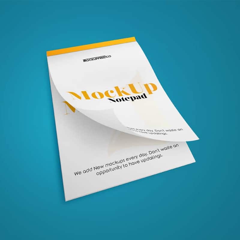 Notepad Free PSD Mockup