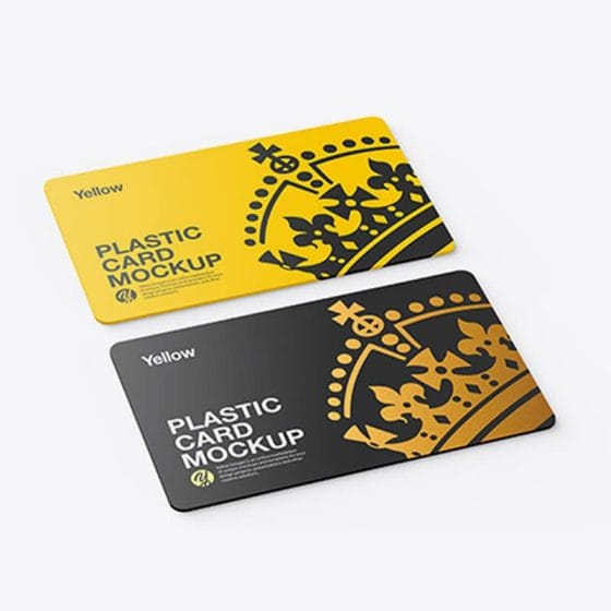 Plastic Credit Cards Mockup