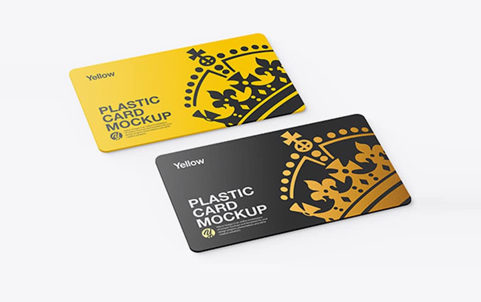 Plastic Credit Cards Mockup