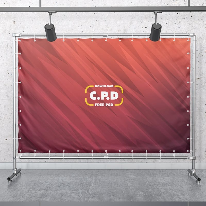 Press Wall Advertising Mockup Free PSD