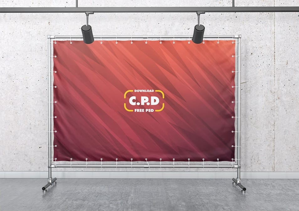 Press Wall Advertising Mockup Free PSD