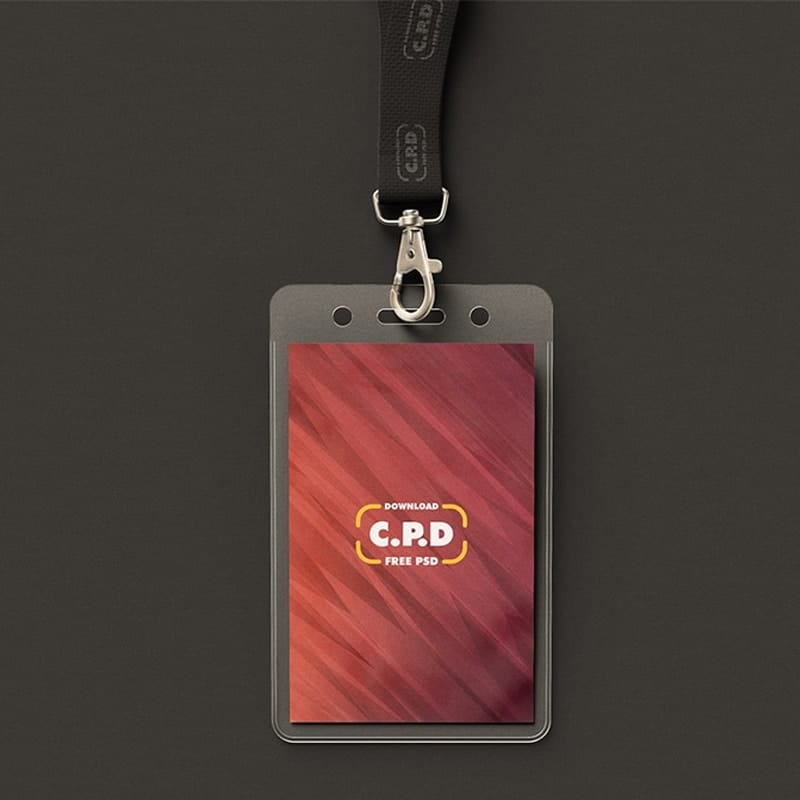 Realistic Employee ID Mockup Free PSD